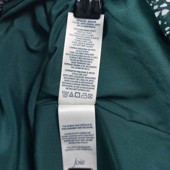 Joie Dress Womens XXL 2X Green White Dot Long Sleeve Lined Boho Peasant Buttons - Picture 9 of 10